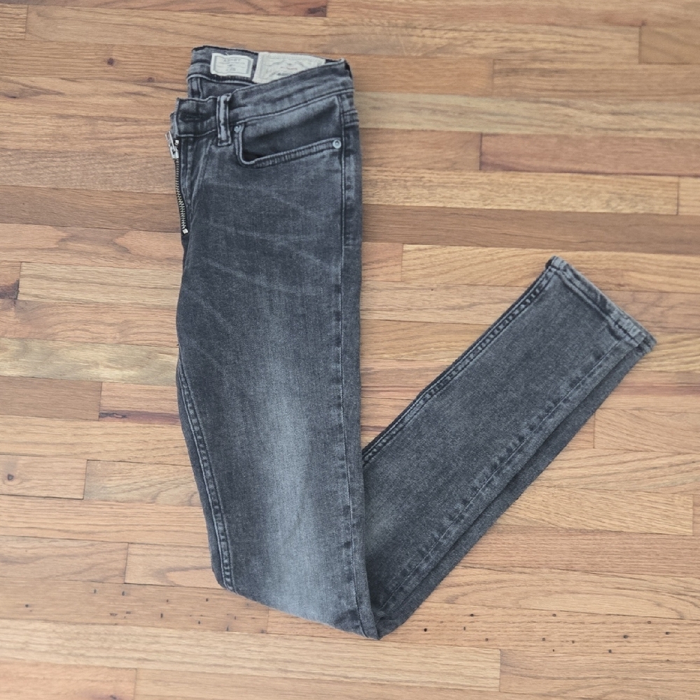 All saints Ashby Faded Black Skinny Jeans Sz 25 LIKE NEW